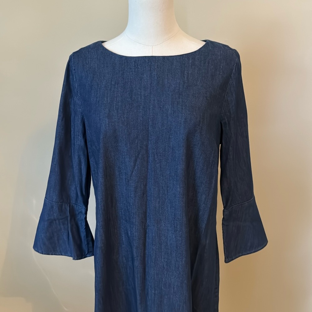 Talbots Petites Chambray Dress Boatneck